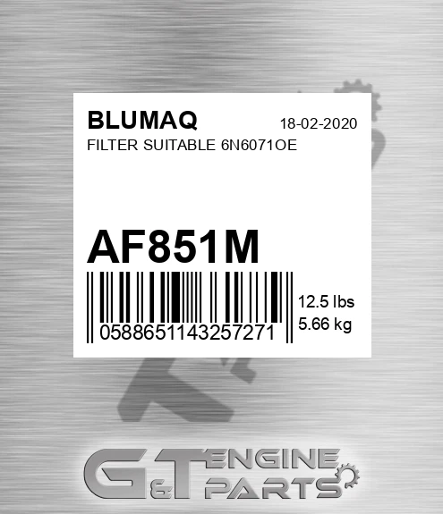 AF851M Filter Suitable 6n6071oe