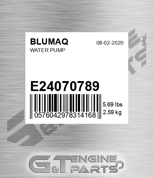 E24070789 Water Pump for BLUMAQ