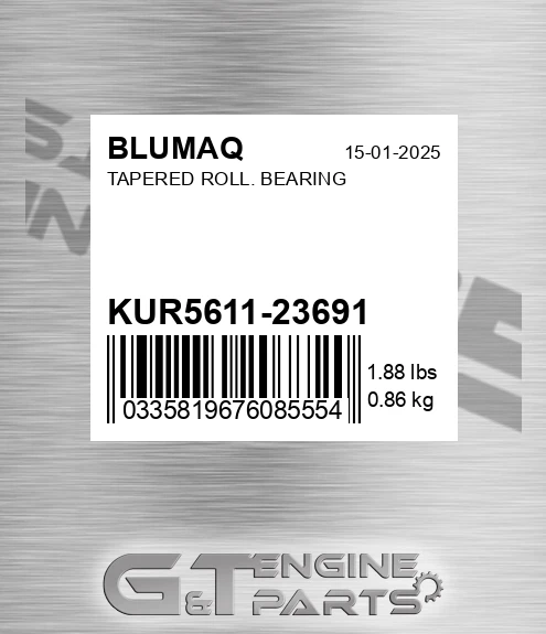 KUR5611-23691 Tapered Roll. Bearing for BLUMAQ