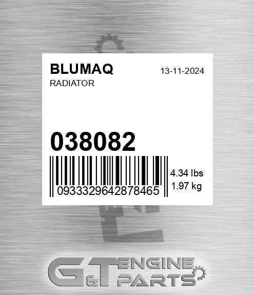 038.082 Radiator for BLUMAQ