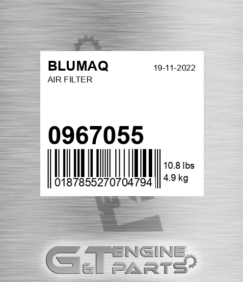 096.7055 Air Filter for BLUMAQ