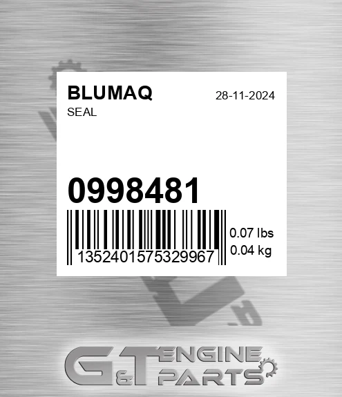 0998481 Seal for BLUMAQ
