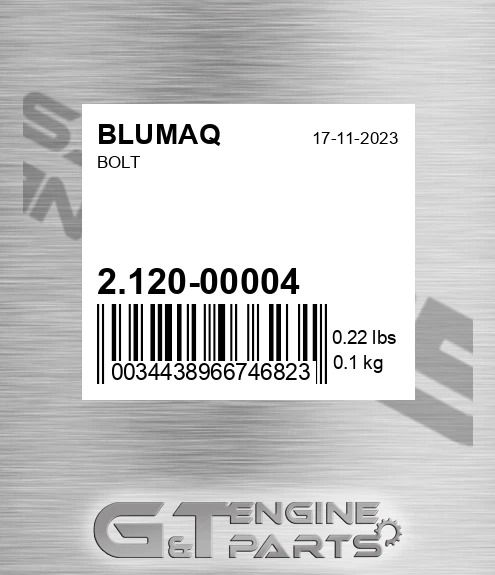 2.120-00004 Bolt for BLUMAQ