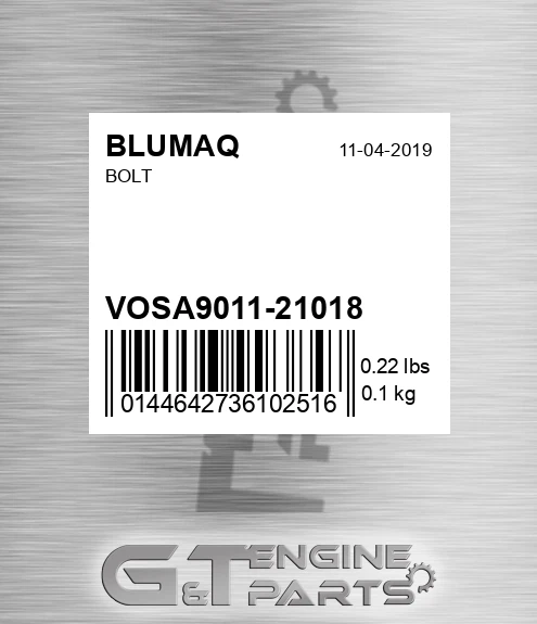 VOSA9011-21018 Bolt for BLUMAQ