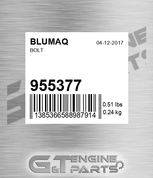 955377 Bolt for BLUMAQ