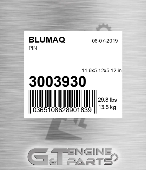 300-3930 Pin for BLUMAQ