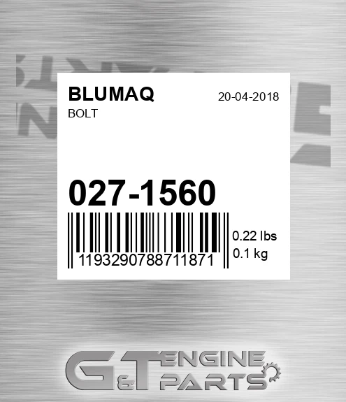 027-1560 Bolt for BLUMAQ