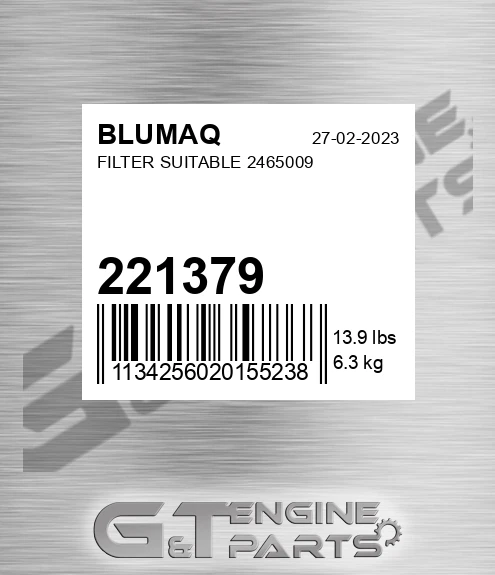 221379 Filter Suitable 2465009 for BLUMAQ
