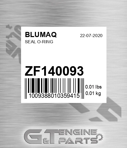 ZF140093 Seal O-ring for BLUMAQ