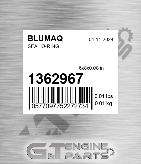 136-2967 Seal O-ring for BLUMAQ