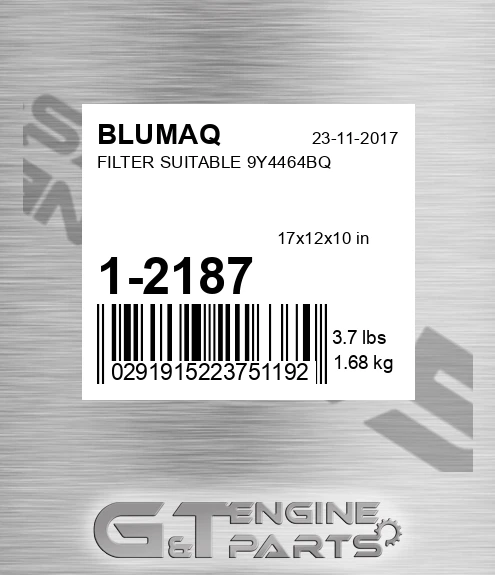 12187 BLUMAQ Filter Suitable 9y4464bq