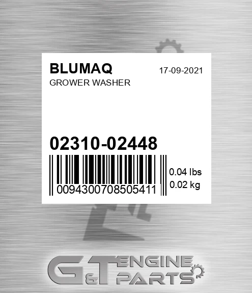 02310-02448 Grower Washer for BLUMAQ