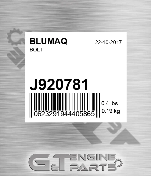 J920781 BLUMAQ Bolt