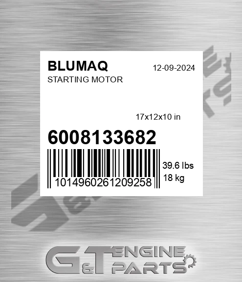 600-813-3682 Starting Motor for BLUMAQ