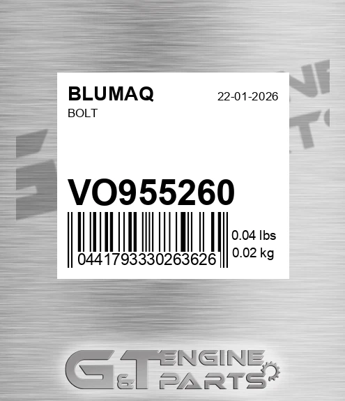 VO955260 Bolt for BLUMAQ