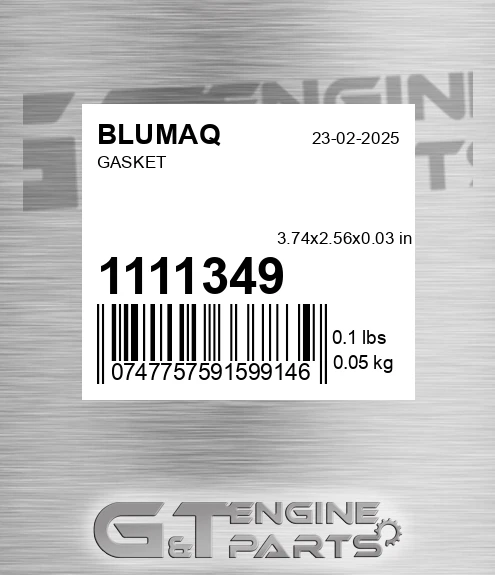 111-1349 Gasket for BLUMAQ