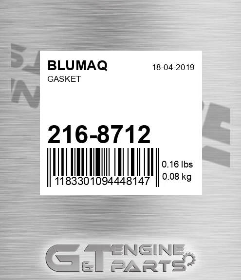 216-8712 Gasket for BLUMAQ