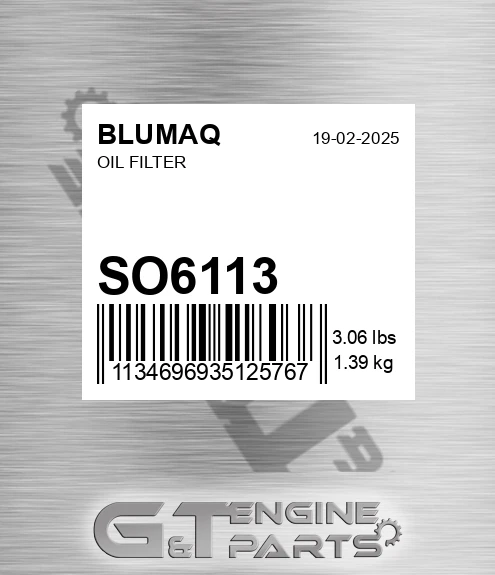 SO6113 BLUMAQ Oil Filter