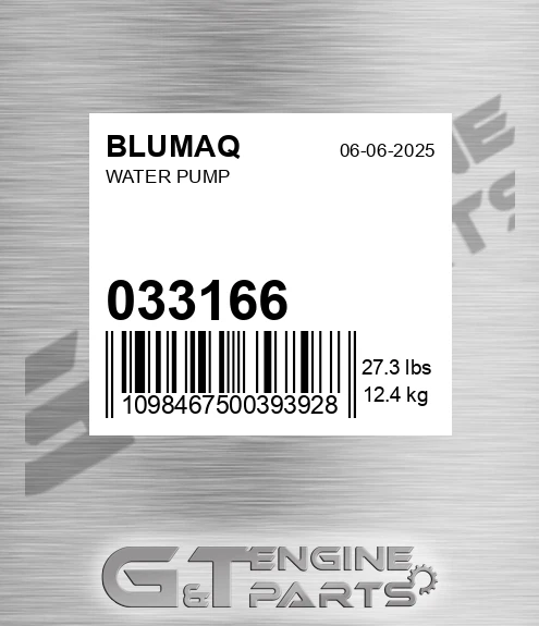 033.166 Water Pump for BLUMAQ