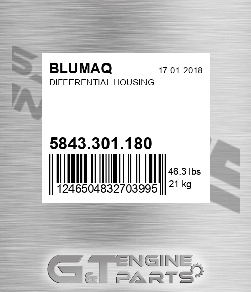 5843.301.180 Differential Housing for BLUMAQ