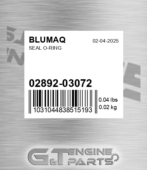 02892-03072 Seal O-ring for BLUMAQ