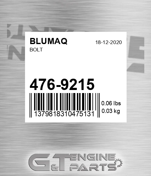 476-9215 Bolt for BLUMAQ