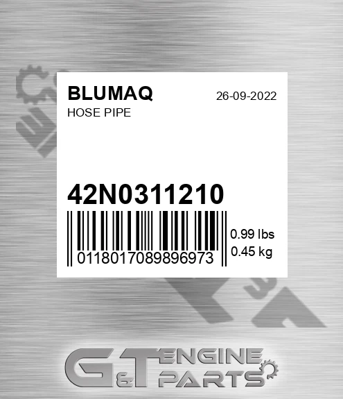 42N-03-11210 Hose Pipe for BLUMAQ