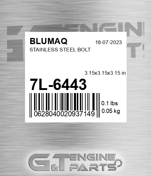 7L-6443 Stainless Steel Bolt for BLUMAQ