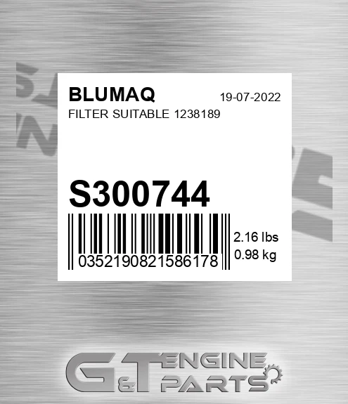 S300744 Filter Suitable 1238189