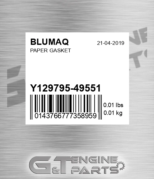 Y129795-49551 Paper Gasket