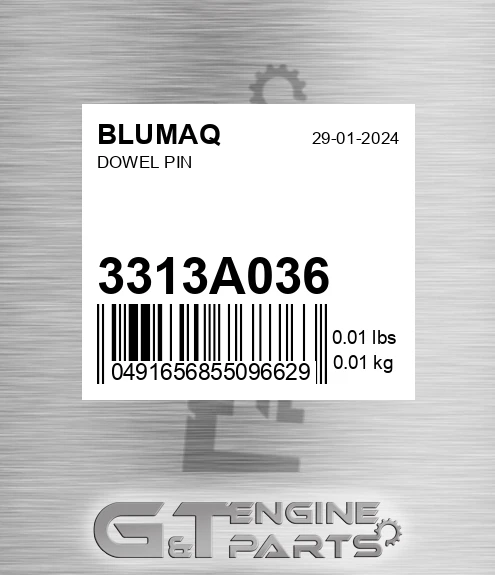 3313A036 Dowel Pin for BLUMAQ