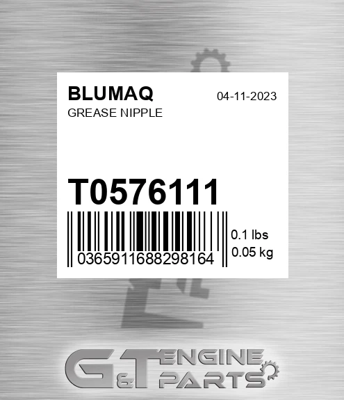 T0576111 Grease Nipple for BLUMAQ