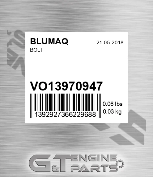VO13970947 Bolt for BLUMAQ