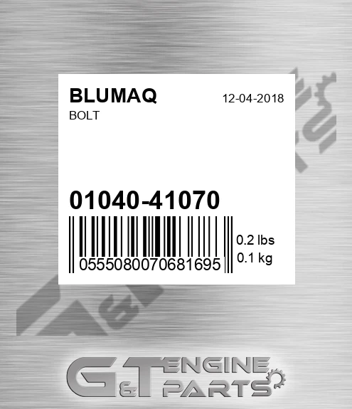 01040-41070 Bolt for BLUMAQ