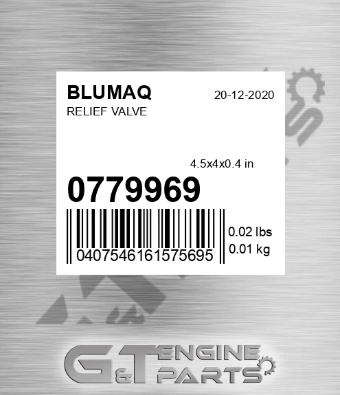 077-9969 Relief Valve for BLUMAQ