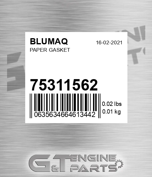 75311562 Paper Gasket