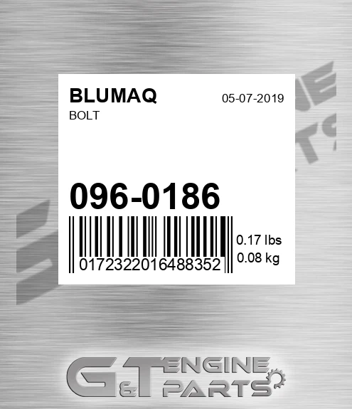 096-0186 Bolt for BLUMAQ