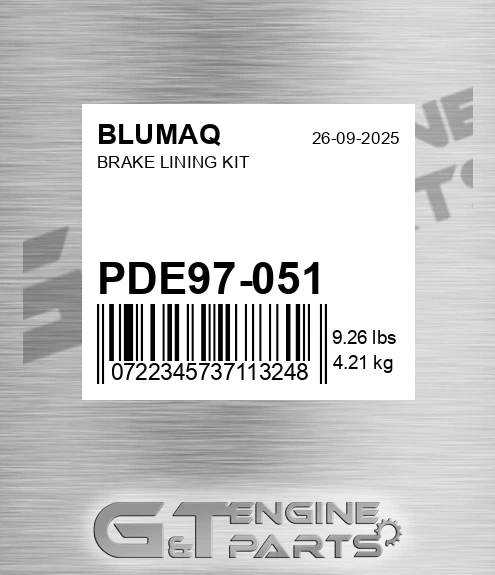 PDE97-051 Brake Lining Kit for BLUMAQ