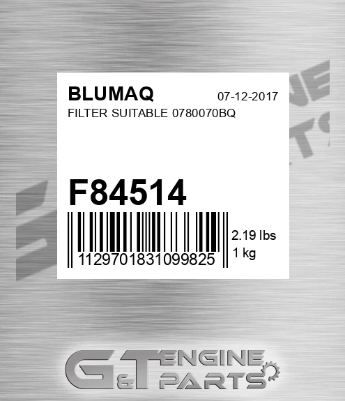 F84514 Filter Suitable 0780070bq