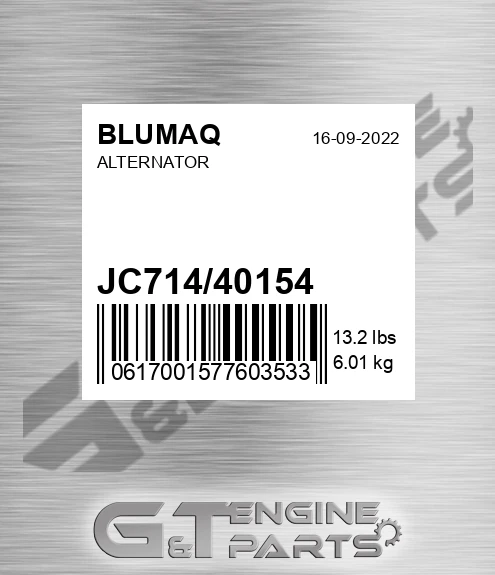 JC714/40154 Alternator for BLUMAQ