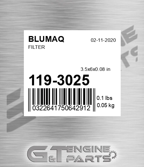 119-3025 Filter for BLUMAQ