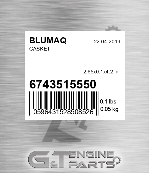 6743-51-5550 Gasket for BLUMAQ