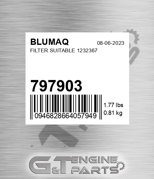 797903 Filter Suitable 1232367 for BLUMAQ