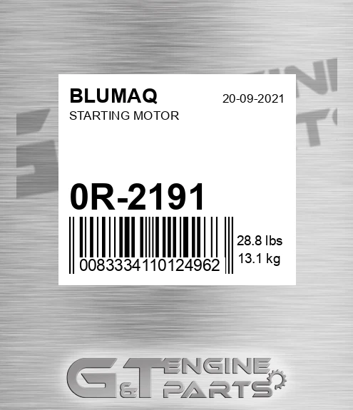 0R-2191 Starting Motor