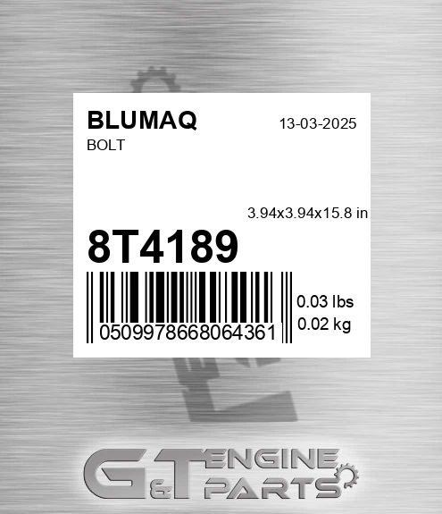 8T-4189 Bolt for BLUMAQ