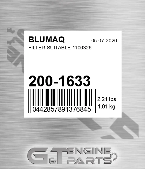 200-1633 Filter Suitable 1106326