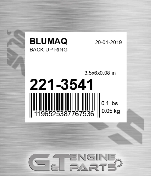 221-3541 Back-up Ring for BLUMAQ