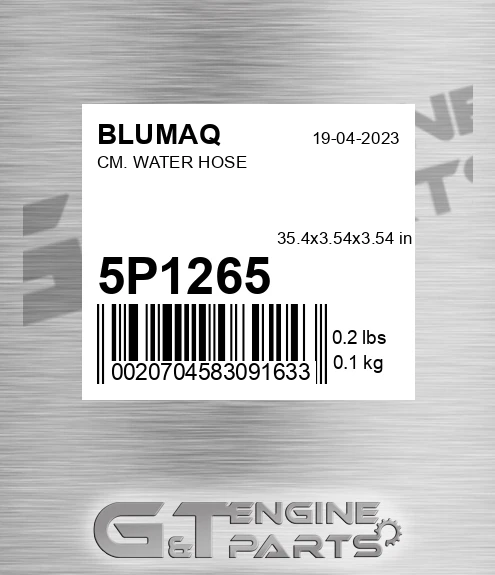 5P-1265 Cm. Water Hose for BLUMAQ