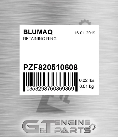 PZF820510608 Retaining Ring for BLUMAQ