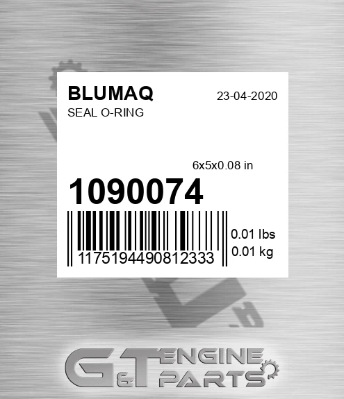 109-0074 Seal O-ring for BLUMAQ